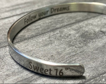 sweet 16 gift, Follow your dreams gift for 16th birthday, stainless steel jewelry for girl's 16th birthday, sweet 16 idea, just for her