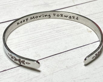 Keep moving forward bracelet, motivational jewelry, gift for inspiration, keep going gift, gift for going through a hard time, encouragement