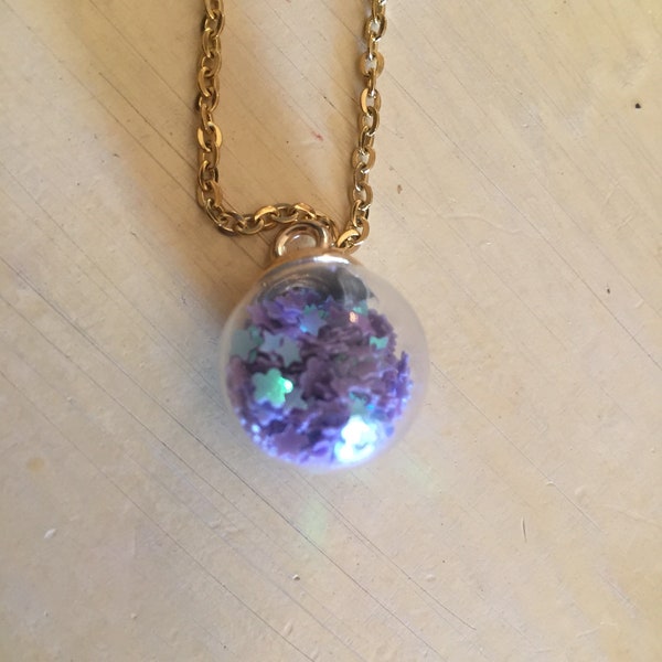 Star purple ornament pendant galaxy universe necklace