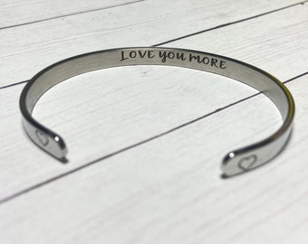 Love you more, bracelet gift for couples, relationship gift, valentine's day, jewelry for him, gift for her, love you more gift for partner