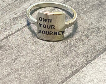 Own your journey ring, inspirational jewelry, motivational gift, statement ring, gift for encouragement, hard times gift idea, keep going