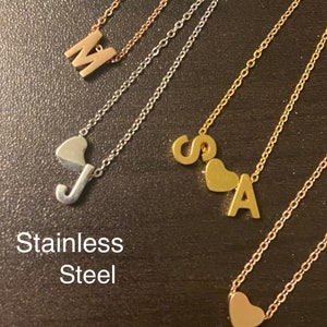 TINGN Dainty Letter Initial Necklaces for Women Girls Small Dice Pendant  Simple Cute Letter Necklaces