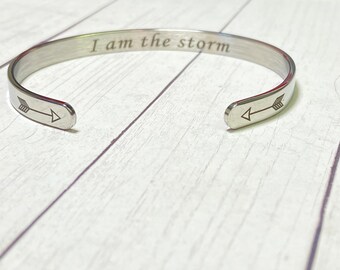 I am the storm, you are strong gift idea, bracelet for strong woman, I am the storm bracelet / jewelry keep going, encouragement, motivation