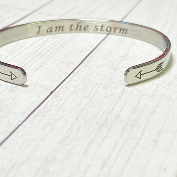 I am the storm, you are strong gift idea, bracelet for strong woman, I am the storm bracelet / jewelry keep going, encouragement, motivation