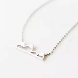 Silver necklace for her mountain necklace mountain jewelry travel explore Colorado jewelry for woman gift