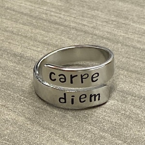 Carpe Diem, statement ring, seize the day, be brave and do you! Gift ring for her, Unique gift for woman, jewelry for adventure, graduation