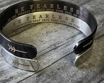 be fearless, encouragement gift, motivational jewelry, new chapter, keep going gift idea, don't give up, faith over fear, inspirational