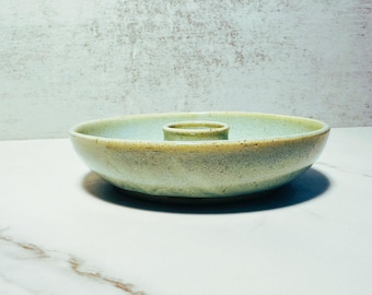 Hand-Thrown Ceramic Snack Bowl: Cool Lagoon Glaze