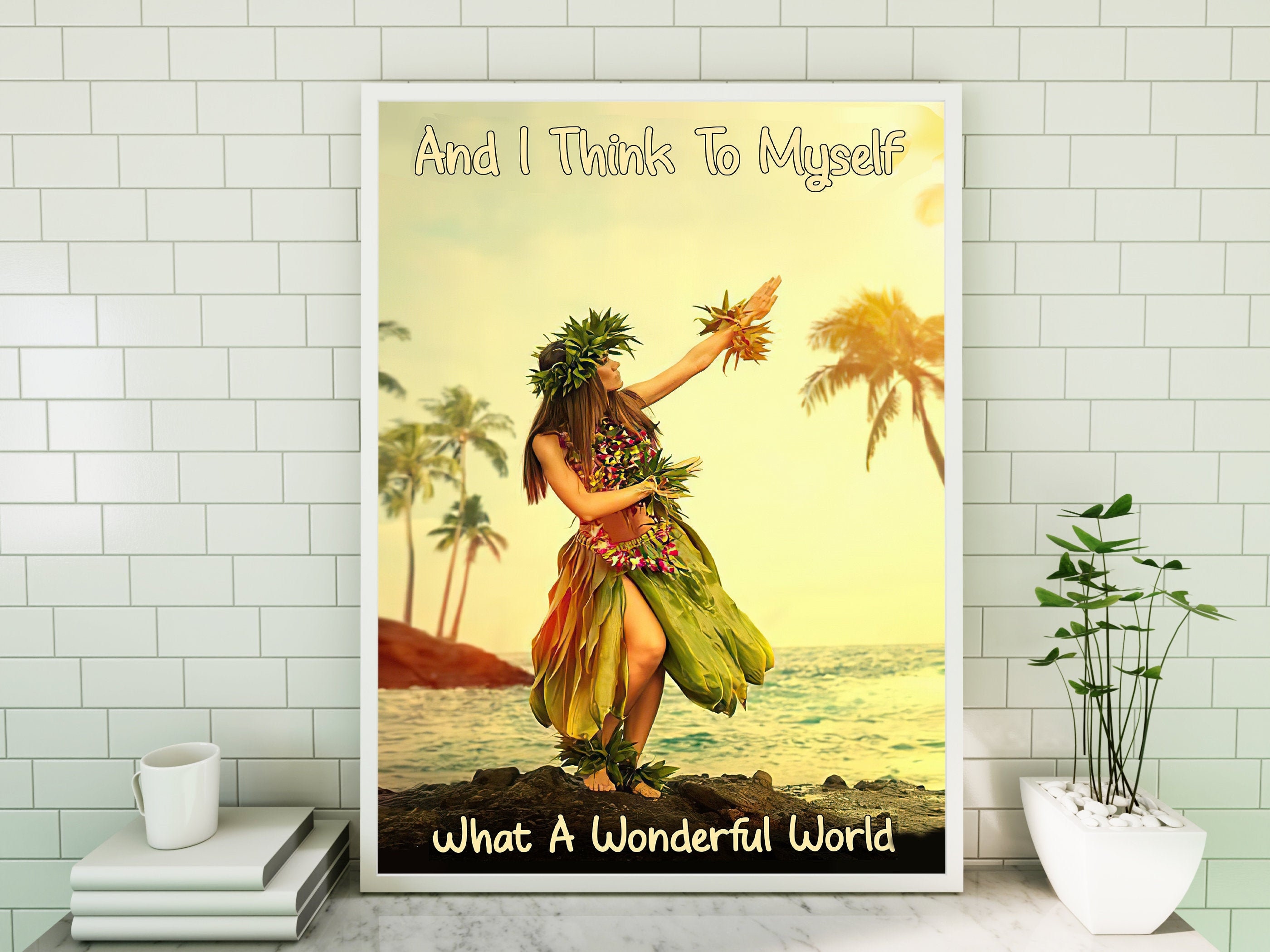Hula Dancer Poster Hawaii Girl Wall Art Hawaiian Hula Girl Etsy