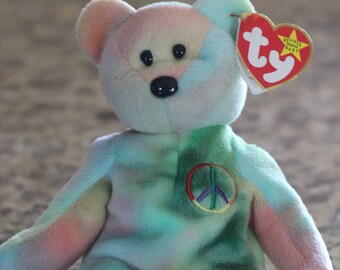 Vintage 1996 Peace Bear Beanie Baby