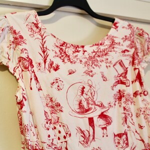 Vintage Inspired Alice in Wonderland Printed Babydoll Dress image 8