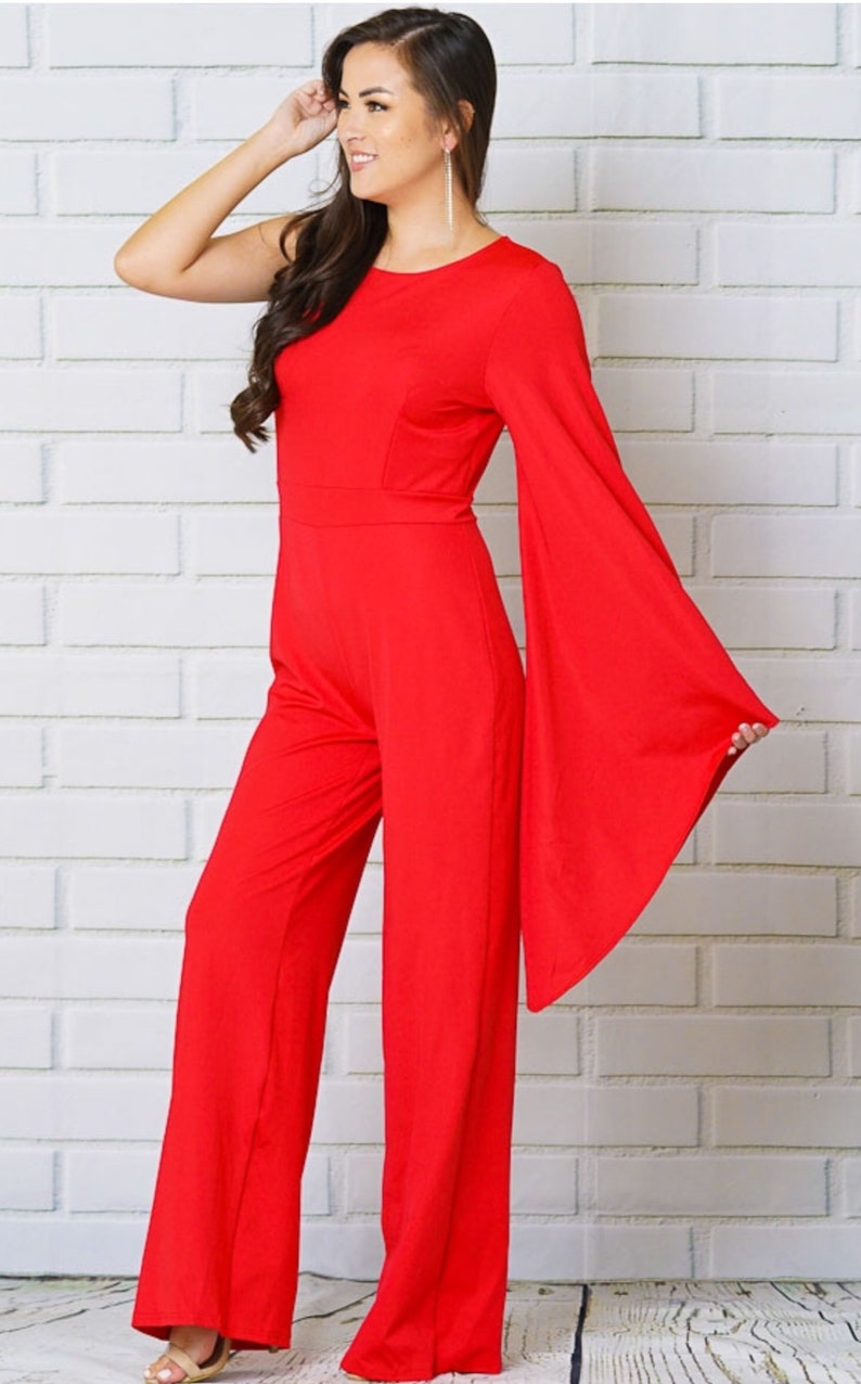 SALE!!! Fierce Fire Fly Jumpsuit in Red /& White