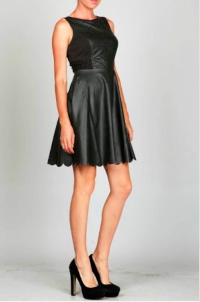 Black Faux Leather A-line Dress Now Only Available in Medium - Etsy