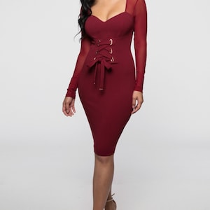 fall dresses 4t Maya Cranberry Embellished Angel Sleeve & Open Back Midaxi Dress – Maya  Deluxe main image 0