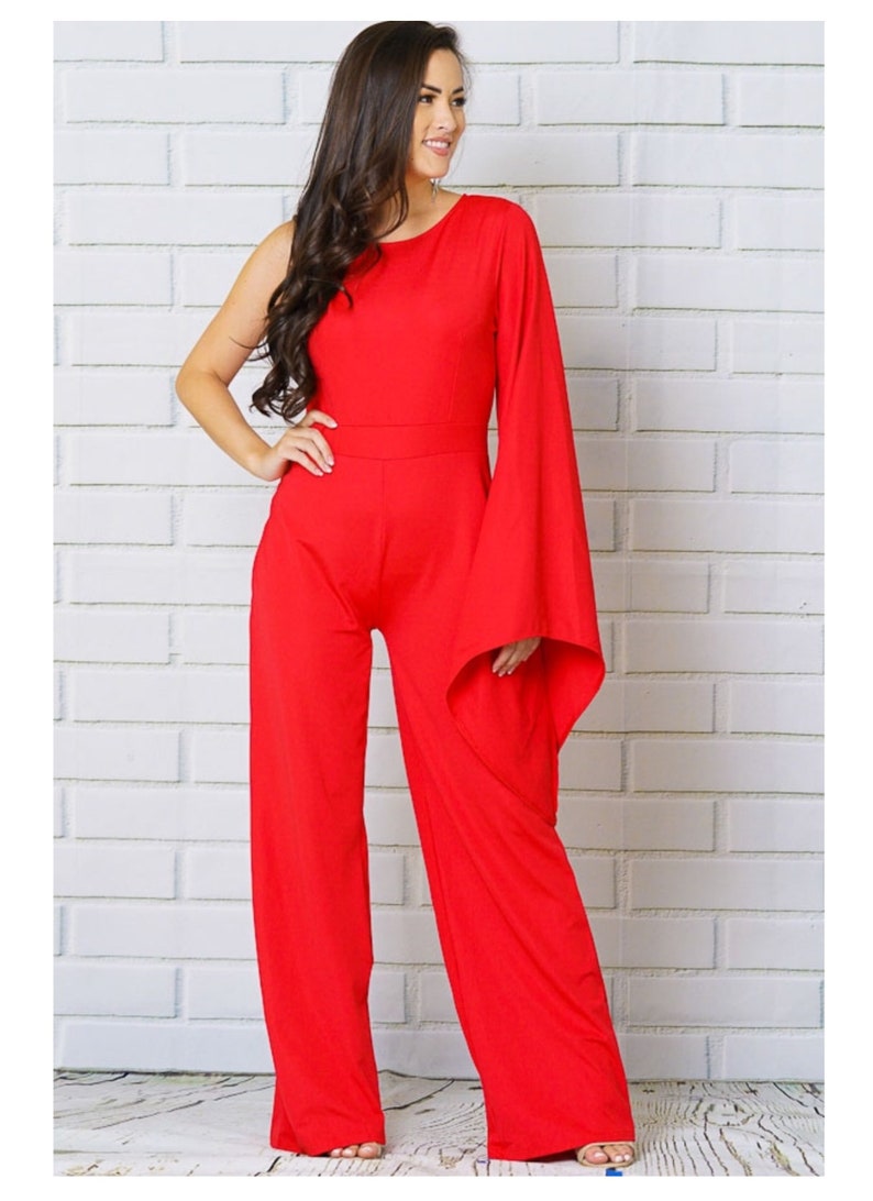 SALE!!! Fierce Fire Fly Jumpsuit in Red /& White