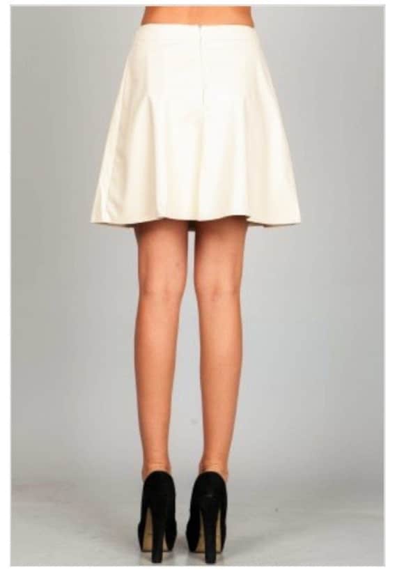 White leather top skater skirt