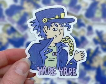 JJ Bizarre Adventure Vinyl Sticker | Jotaro Kujo Sticker | JJ Bizzare Adventure Fanart | Anime Lover Gift |