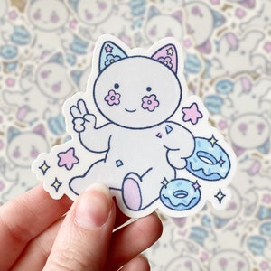 Moully Bee and Puppycat Vinyl Sticker: Galaxy Donuts