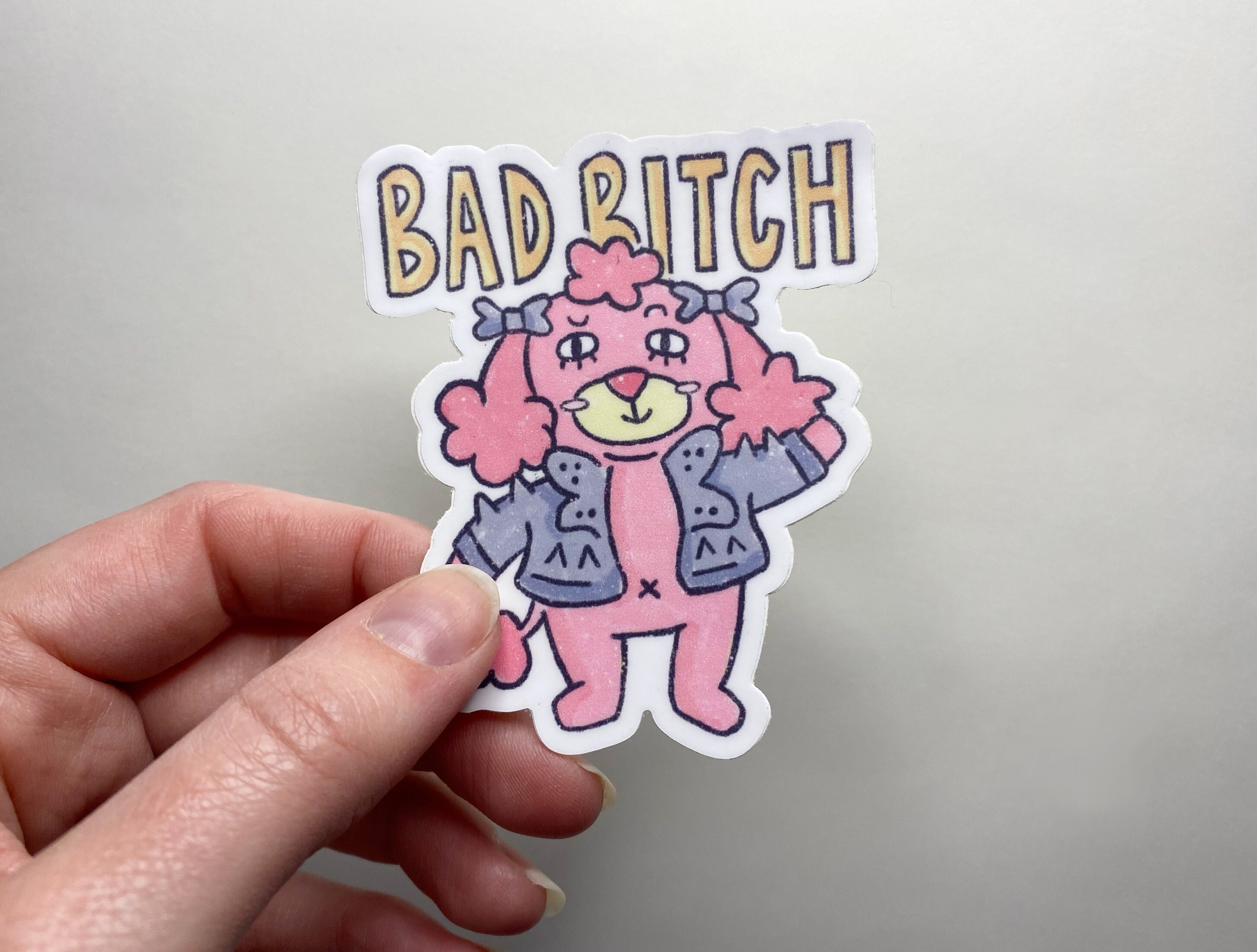 Bad Biotch Sticker | Witty Dog Pun Design | Unique Bitchin Sticker ...