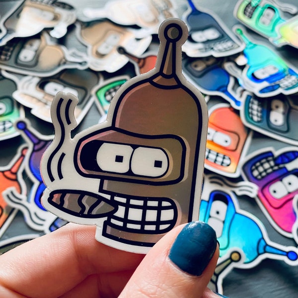 Bender Shiny Sticker | Futurama Sticker | Bender funny Tattoo