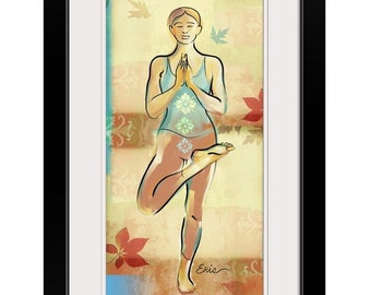 Yoga Tree Pose Art Print: Vrksasana Meditation Artwork