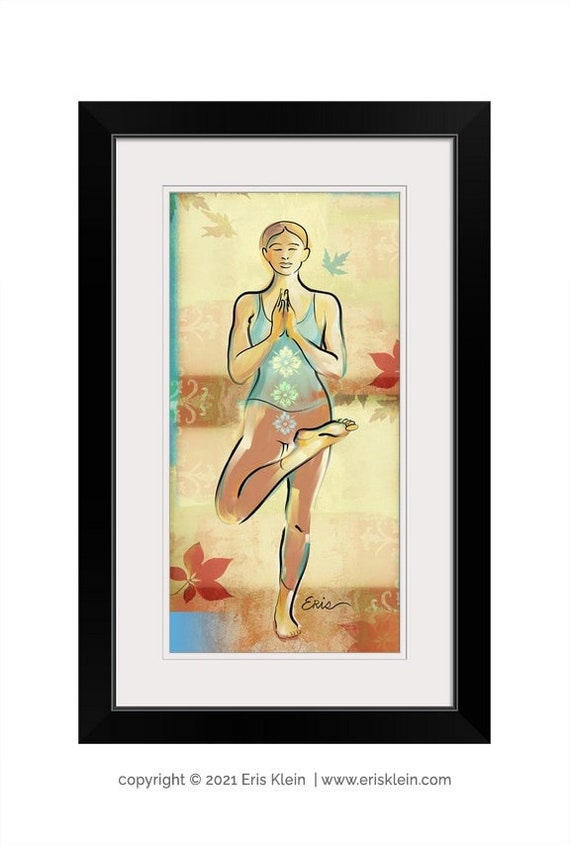 Yoga Tree Pose Art Print: Vrksasana Meditation Artwork