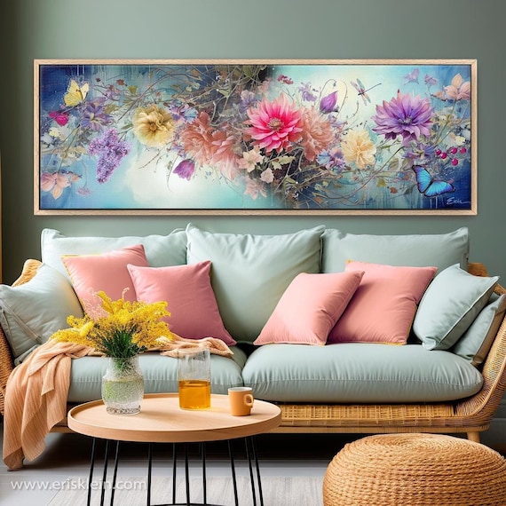 Floral Fantasy Canvas Art Print: Whimsical Garden Artwork