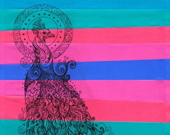 Chine-Collé - Peacoige - Peacock - Celtic - Mythology Fine Art - Peacock Art - Original Etching 16x20