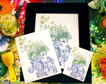 Mother Nature - 8.5x11 inch Giclee Print - Mother Earth - Fine Art - Woman - Decor - Gift - Wall Art - Artwork - Sacred Feminine Art