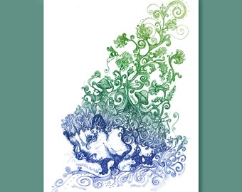 Hedgehog - 5x7 inch Giclee Print - Gráinneog - Celtic - Fine Art - Hedgehogs - Mythology - Animal Art - Artwork - Decor - Gift