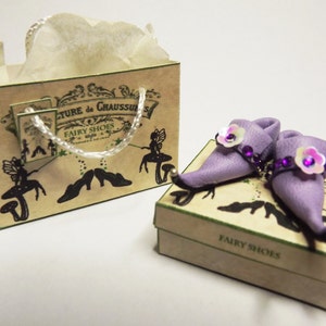 Handmade Miniature Leather Fairy Dolls House Shoes