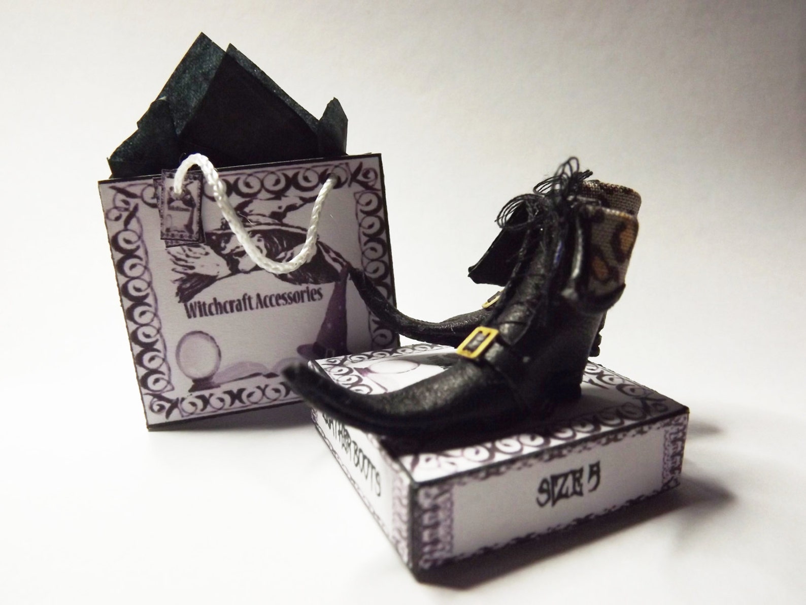 Dolls House Miniature Leather Witch Boots in 1/12th Scale Etsy