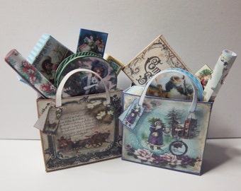 Dolls house miniature Victorian Christmas Filled bags kit