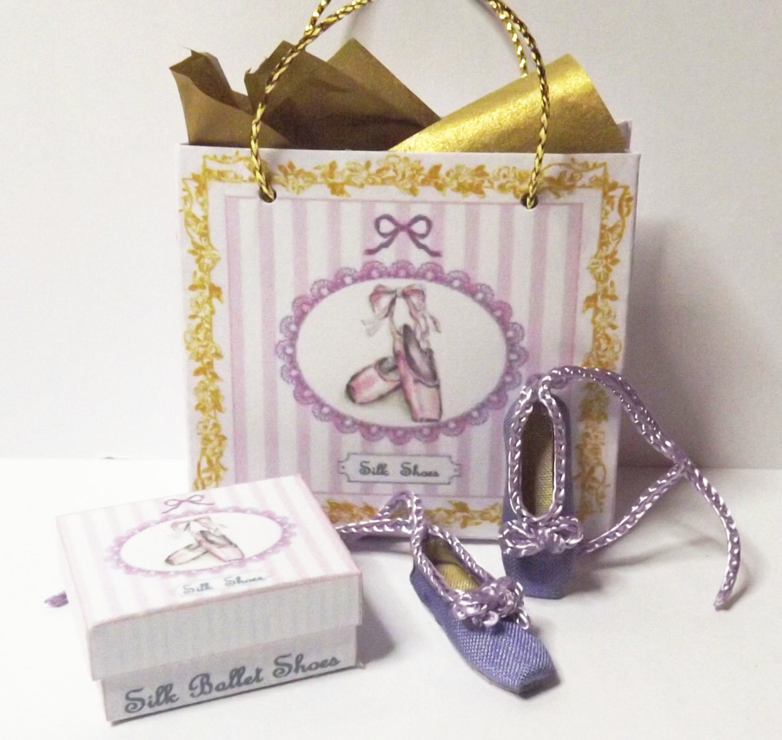 handmade miniature lilac silk dolls house ballet shoes handmade miniature lilac silk dolls house ballet shoes
