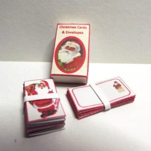 Cartoline di Natale in scatola Casa delle bambole in miniatura 1/12