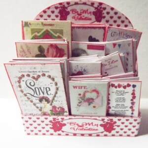 Dolls house miniature Greeting Card shop display stand & cards kit image 2
