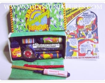 Dolls House Miniature Brocks amazing fireworks green box 2