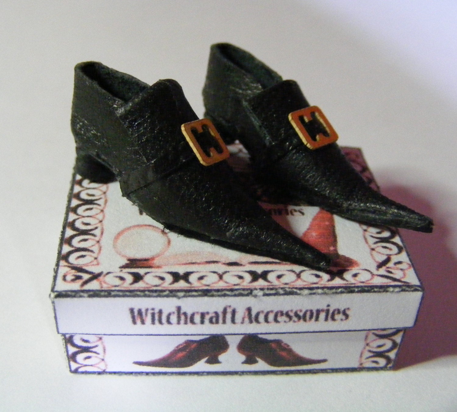 Handmade Miniature Black Witch Or Wizard Dolls House Shoes Etsy