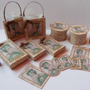 Dolls House Miniature Art Decco Boxes & Bags Download