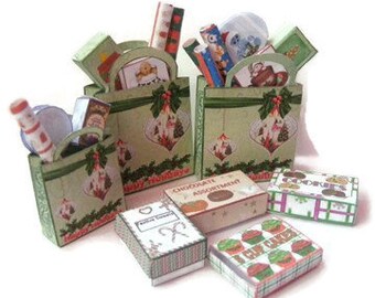 Dolls house miniature 3 Christmas Filled bags kit