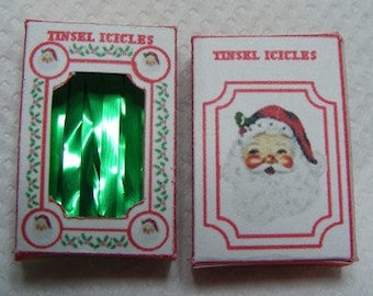 Boxed Icicles Dolls House Miniature Christmas Tree Decoration