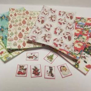 Vintage Christmas Gift Wrap  Dolls House Miniature Kit