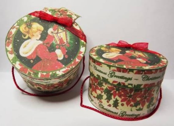 Christmas Greetings Hat Box Christmas Greetings Hat Box