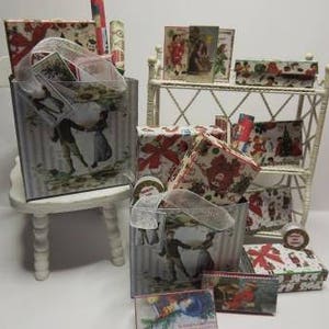 Vintage Christmas Shopping Spree dolls house miniature kit