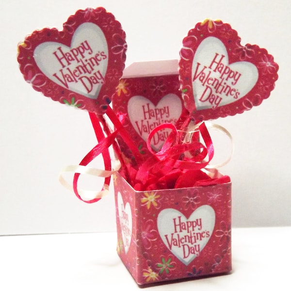 Miniature Dolls House Valentines Day Balloon in a box 1/12th Scale