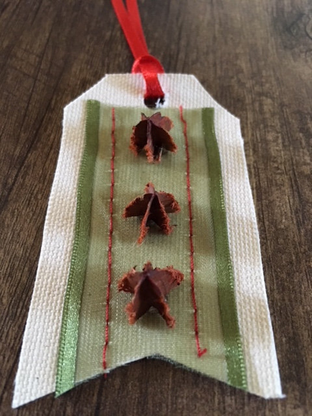 Canvas Gift Tags Green and Red set of 10 Etsy