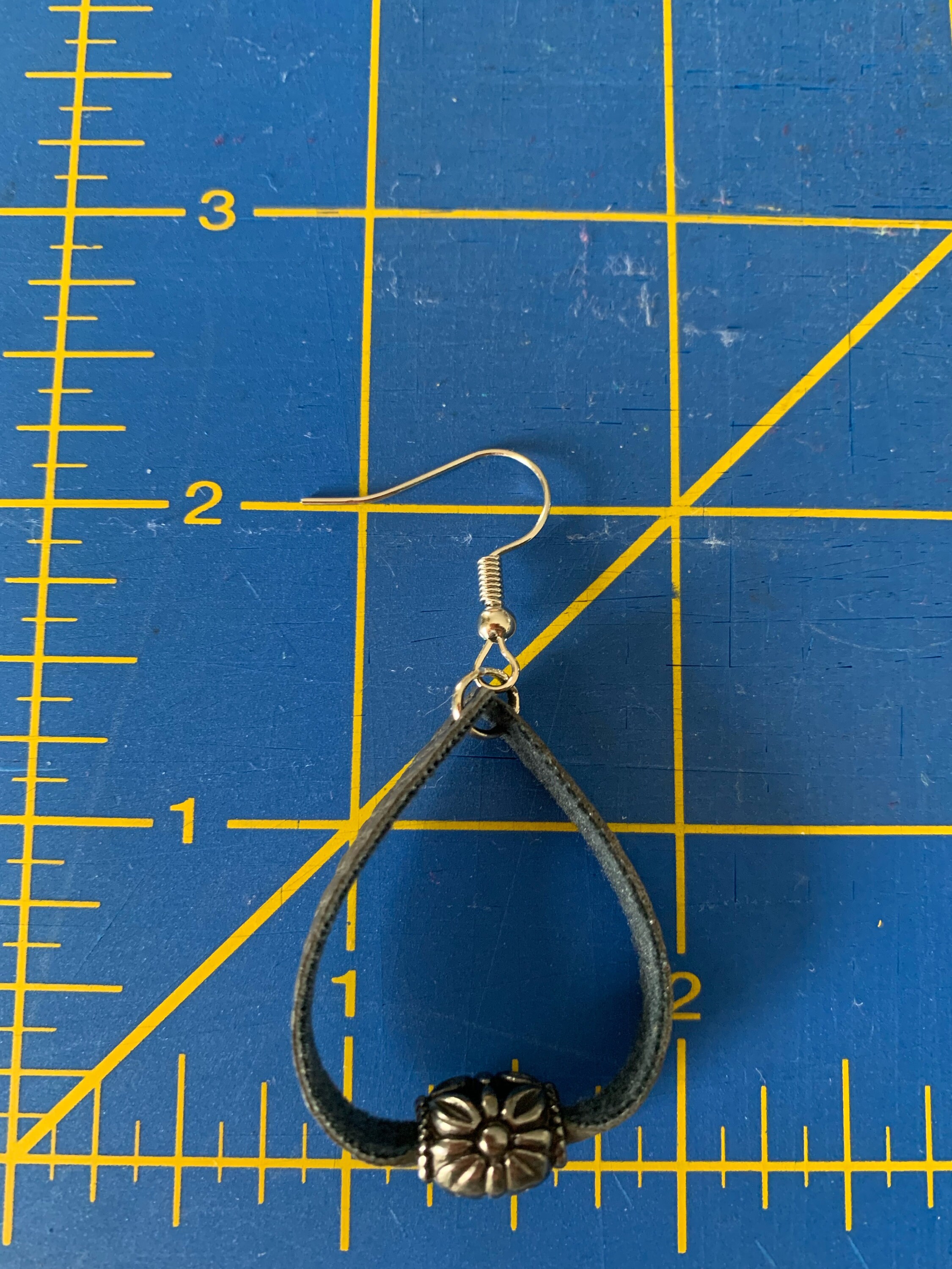 Faux Leather Loop & Bead Earrings - Etsy
