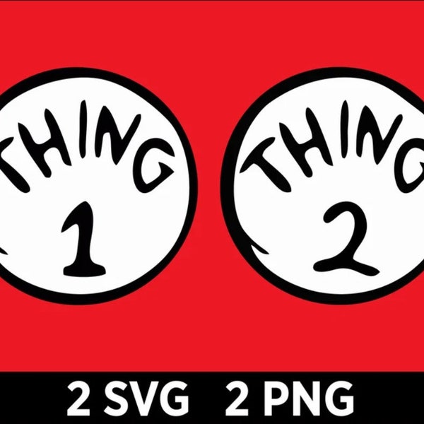 Thing 1 and Thing 2 Layered Svg Png