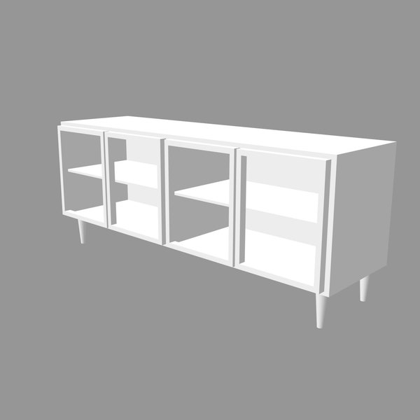 1:24 Scale Buffet Sideboard Media Console, Credenza for Dollhouse Miniature  3D PRINT STL file