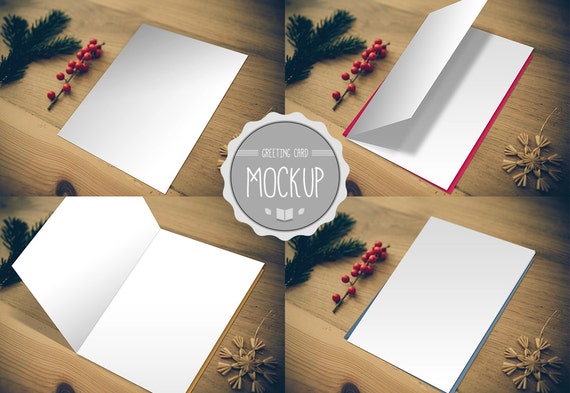Greeting Card Mockup Instant Download Photoshop Psd